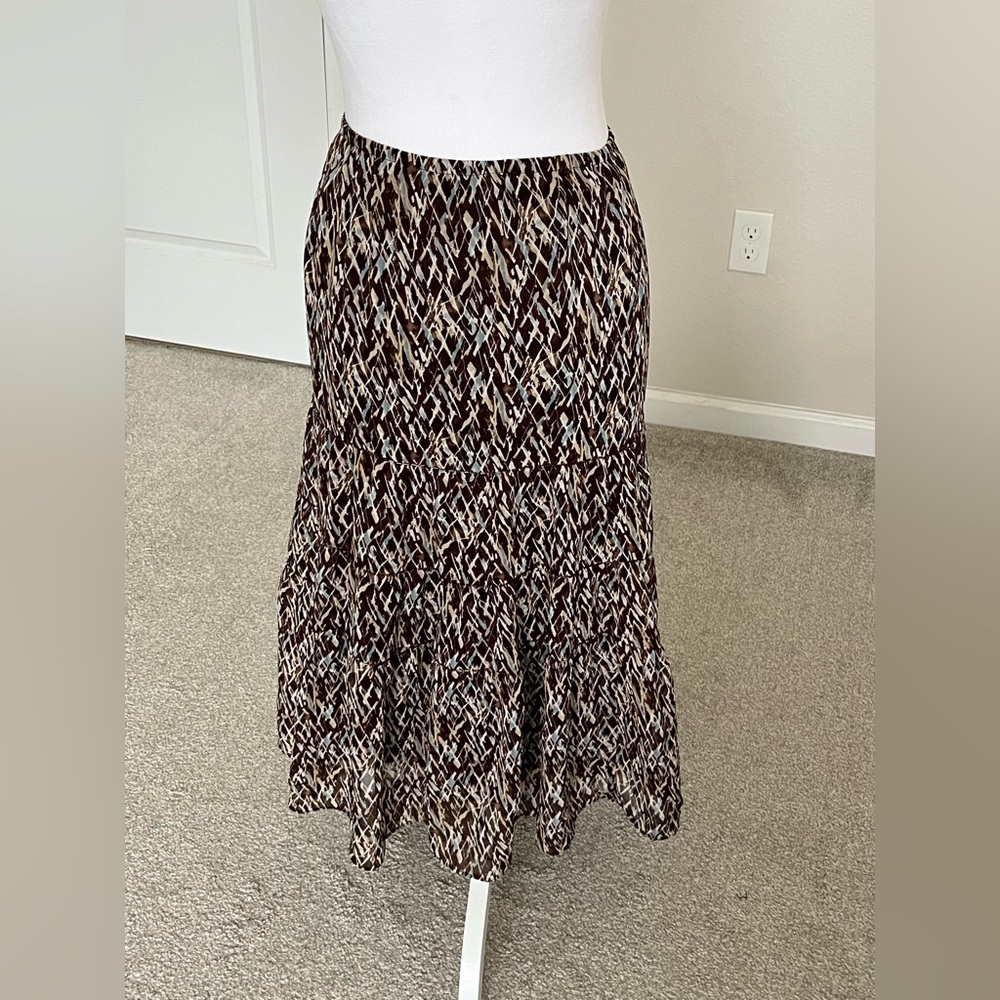 Lane Bryant Brown Printed Tiered Skirt Size 22/24 - Picture 5 of 8
